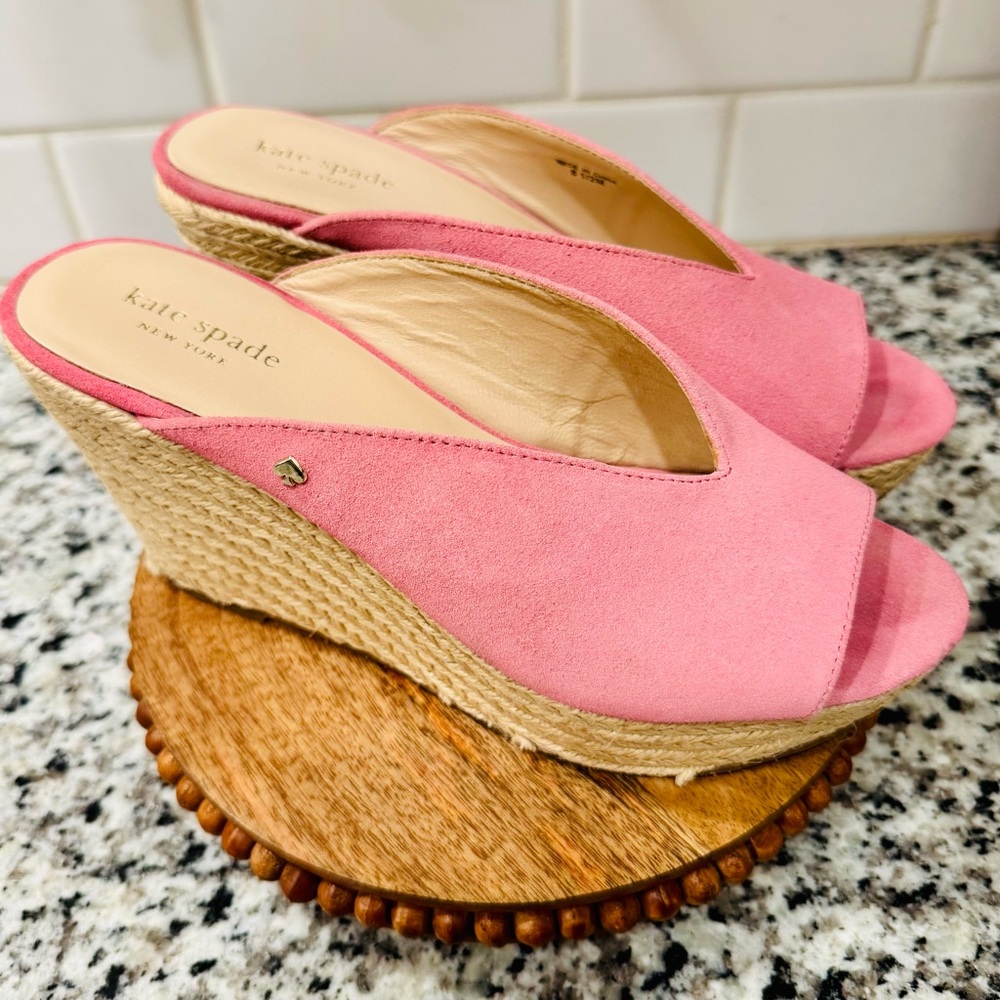 Kate Spade‎ Thea Pink Suede Wedge Shoes